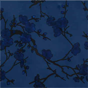 Mosaic House Moroccan tile HPC Blossom L 15-3-6 Cobalt Blue Midnight Blue Black  hand painted 
